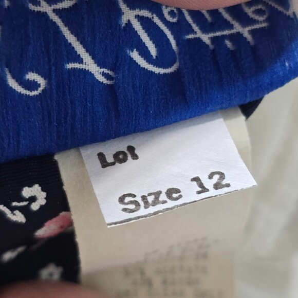 VTG 80S Navy Pink Polka Dot Puff Sleeve Tradwife Maxi Secretary Maxi Dress - Picture 13 of 13